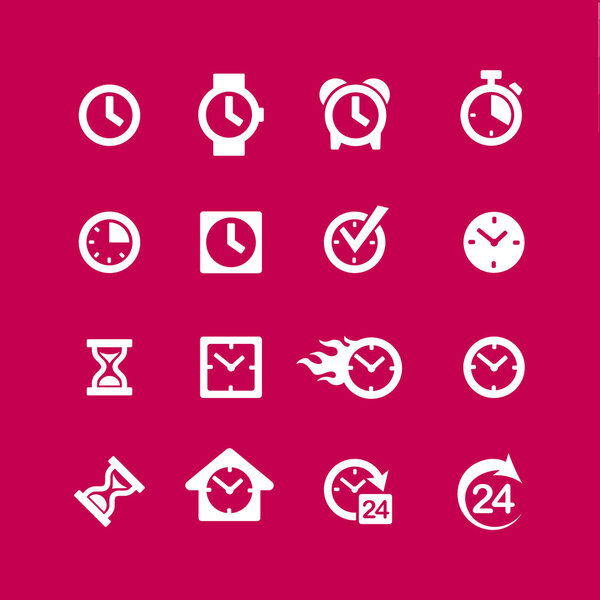 Web icon set - time, clock, alarm