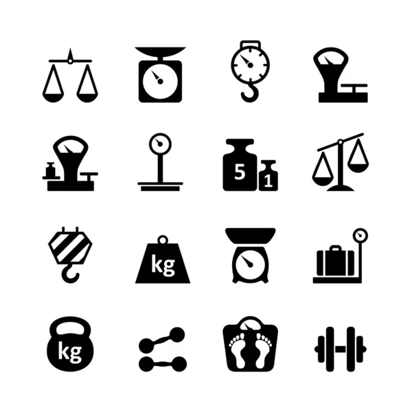 Jeu d'icônes Web - balances, pesage, poids, balance — Image vectorielle