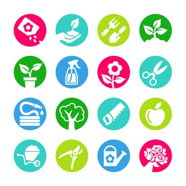 Web Icons set - Bahçe, araçlar, çiçekler