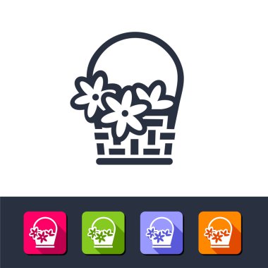 Web icon - flowers basket clipart