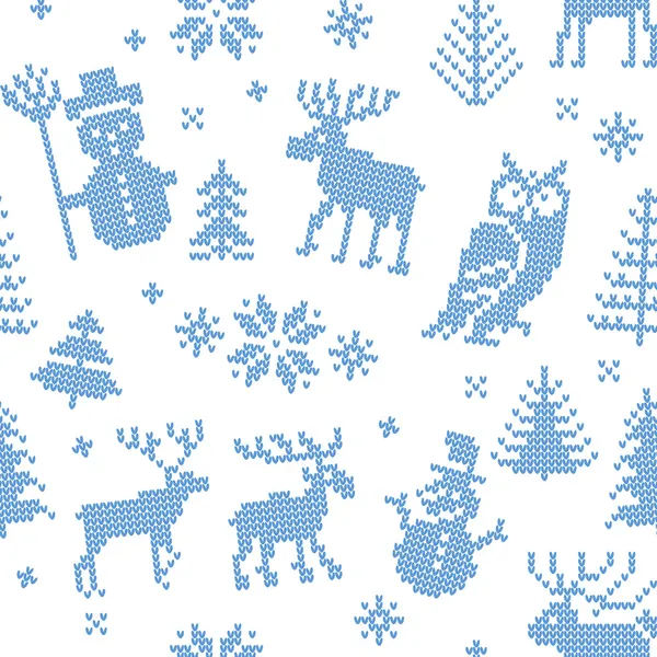 圣诞节背景与鹿针织 — 图库矢量图片