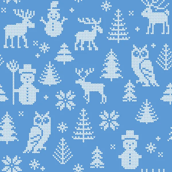 Vánoční pozadí s jelen pro pletení — Stockový vektor