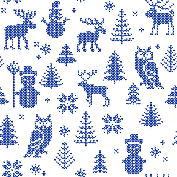 Christmas background with deer for knitting