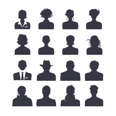 Web icon set of people avatars clipart