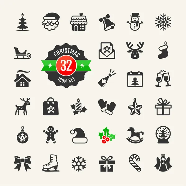 Kerst iconen instellen. vector — Stockvector