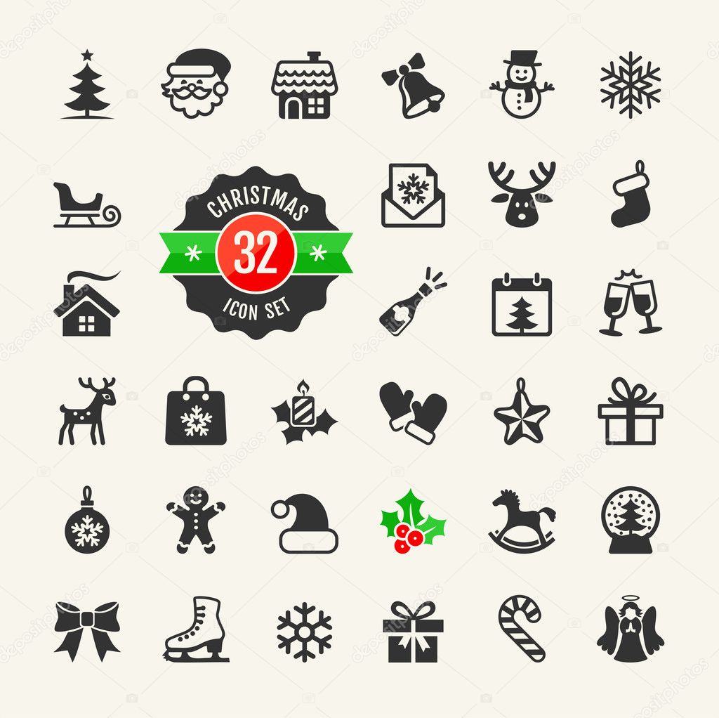 Christmas icons set. Vector Stock Vector Image by ©julynx #36107065