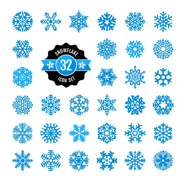 Collection d'icônes de flocons de neige. Ensemble vectoriel . — Image vectorielle