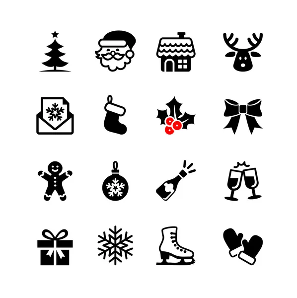 Weihnachten und Neujahr. Web-Icon gesetzt — Stockvektor