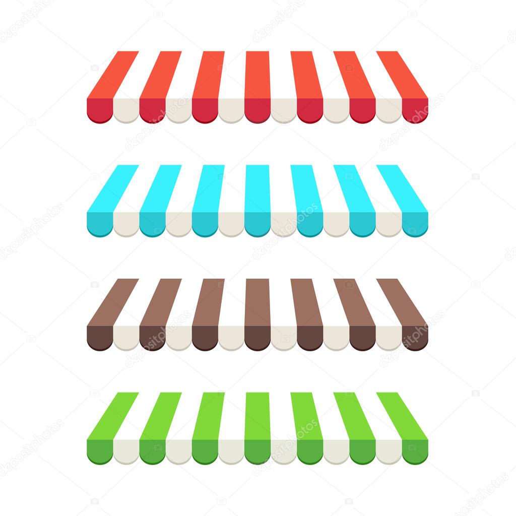 Colored awnings. Vector collection