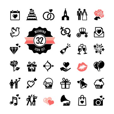 Web Icon set - düğün, evlilik, Gelin