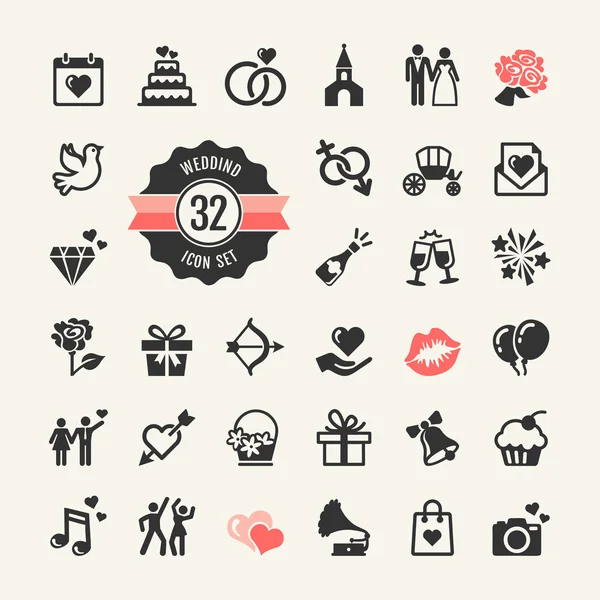 Ensemble d'icônes Web - Mariage, mariage, mariage — Image vectorielle