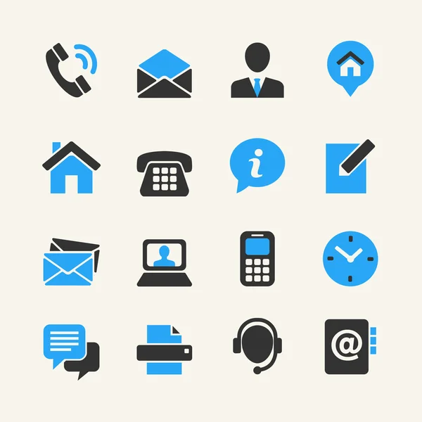 Web Communication Icon Set: Kontaktieren Sie uns — Stockvektor