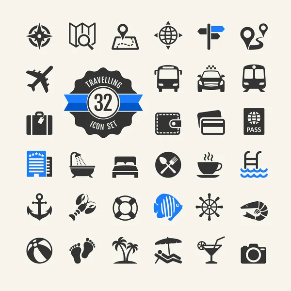 Web-Icon Set - Reisen, Berufung und Inbound-Tourismus — Stockvektor