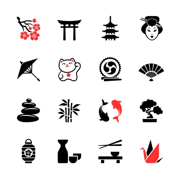 Japon Tema Icon set — Stok Vektör