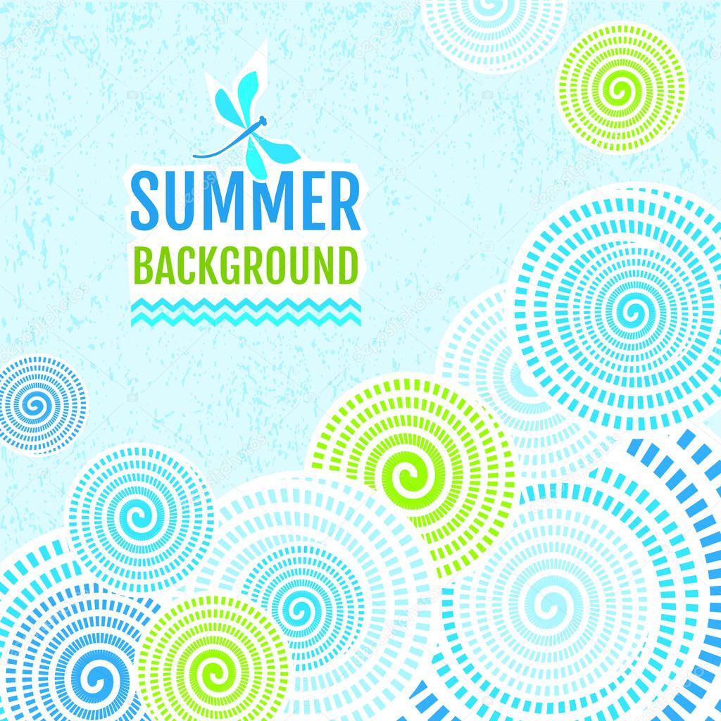 Summer background - Abstract lines with circles