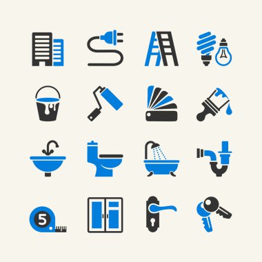 Web Icon set - ev tamir, sıhhi tesisat, elektrik