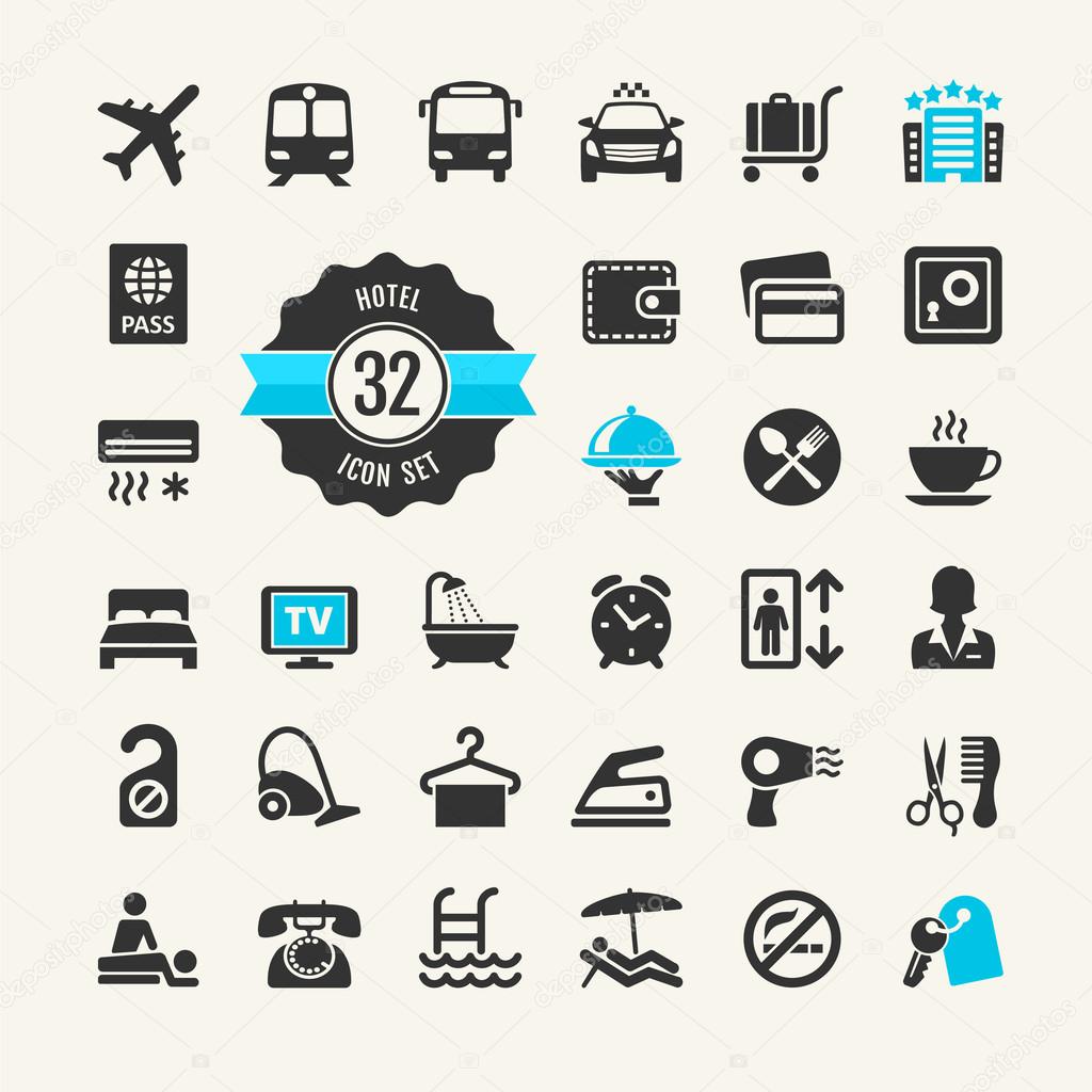 Hotel web icon set