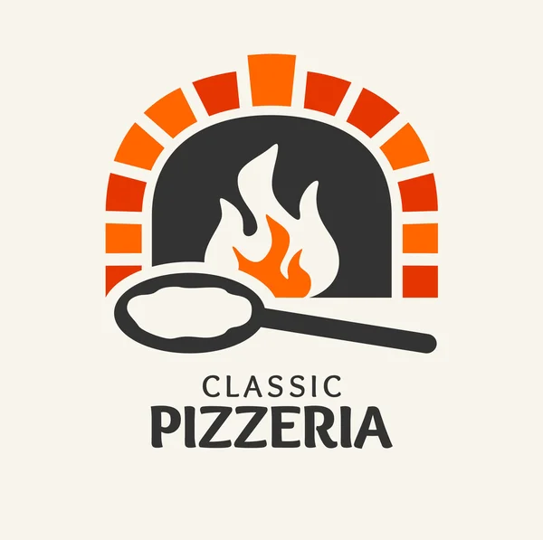 Klasik pizzeria logo — Stok Vektör