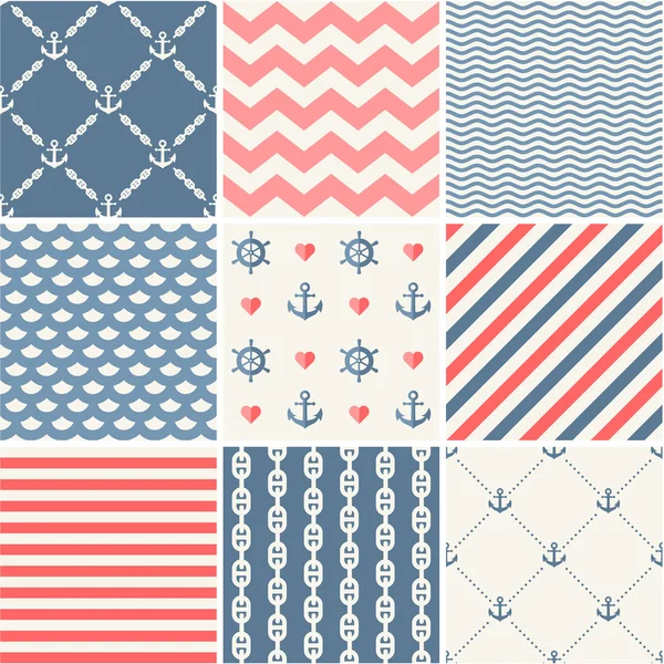 Donanma vektör Dikişsiz desen koleksiyonu