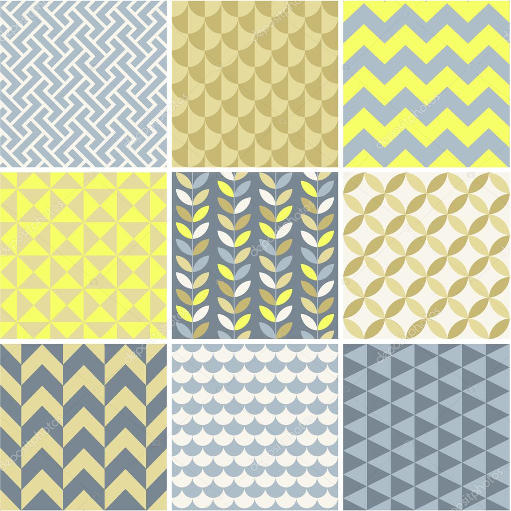 Seamless patterns set - simple geometry
