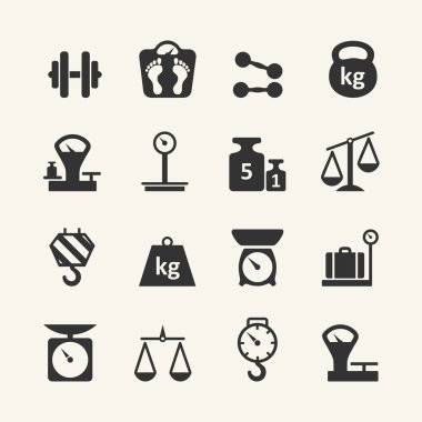 Web icon set - scales, weighing, weight, balance clipart