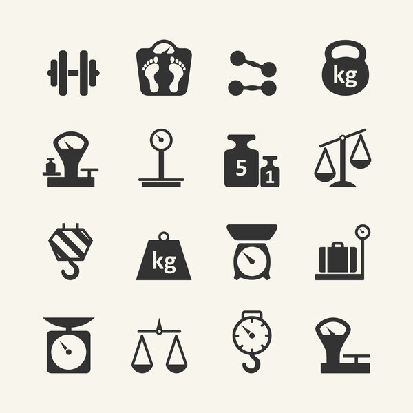 Web icon set - scales, weighing, weight, balance
