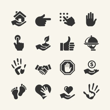 Web icon set - Hand clipart
