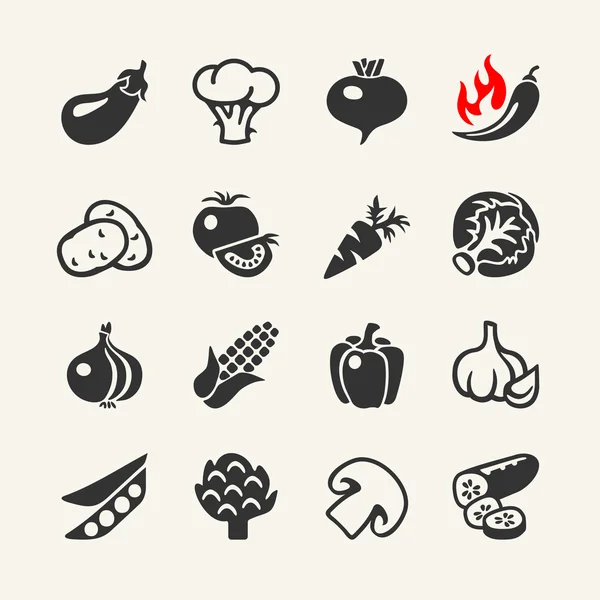 Vegetables vector web icon set — Stock Illustration Vegetables vector web icon set Royalty Free Stock Illustrations