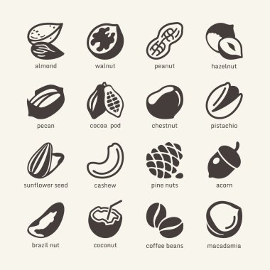 16 Nuts - web icons collection clipart