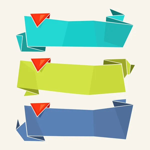 Bannières en papier Origami Collection vectorielle — Image vectorielle