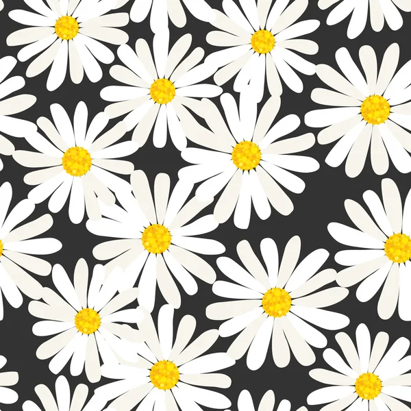 Seamless daisies vector pattern — Stock Vector