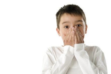 Beyaz çocuk şaşırmış arıyorsunuz