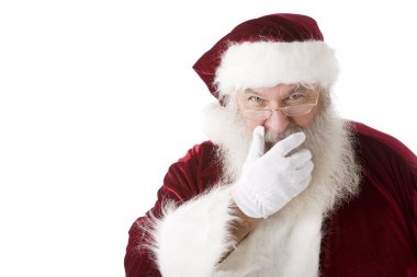 Noel Baba beyaz üzerine izole edilmiş.