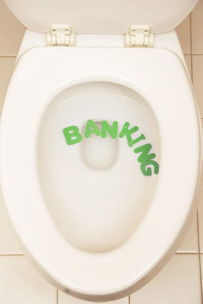 Badrum toalett med bank — Stockfoto