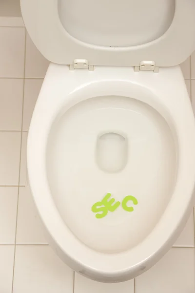 Badkamer toilet met de inscriptie sec — Stockfoto