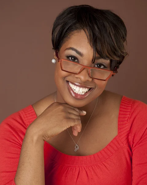 Head shot of a beautiful black teacher or professor — Stock Photo, Image