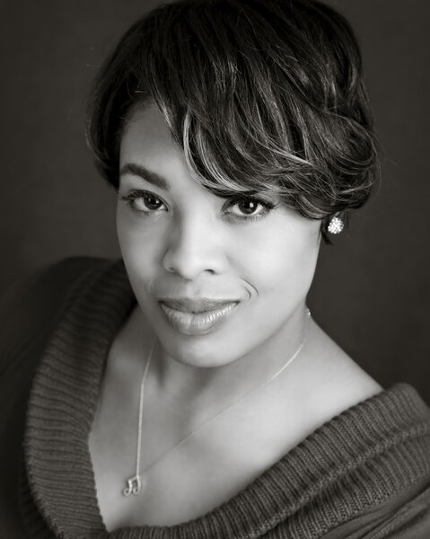 Black and white portrait of beautiful black woman