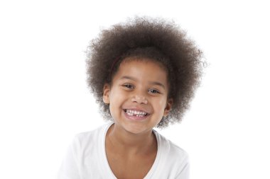 Smiling mixed race girl
