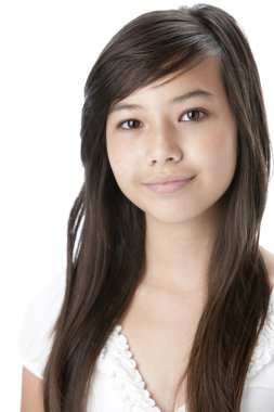 Headshot gülümseyen Asyalı genç kız
