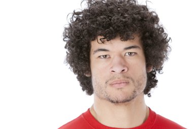 Angry mixed race young adult man clipart