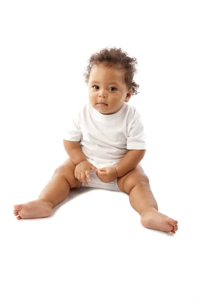 African american baby boy sitting up — Stock Photo, Image