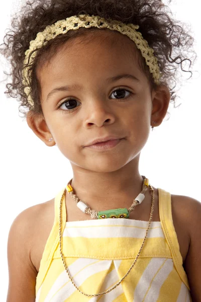 Niña mirando a la cámara con una expresión en blanco —  Fotos de Stock