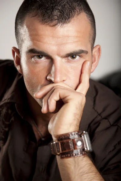 Headshot of handsome young man — Stock Photo, Image