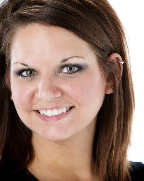 Closeup headshot of smiling young woman — Stock Photo, Image