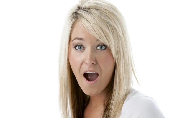 Surprised pretty young woman — Stock Photo, Image