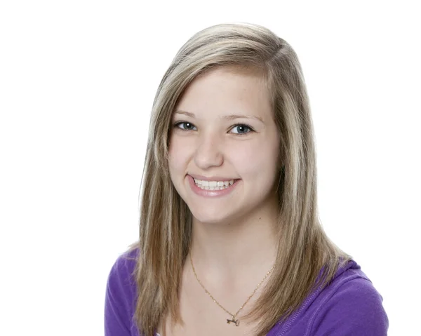 Headshot of smiling pretty teenage girl — Stock Photo, Image