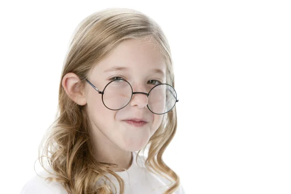 Intelligent smiling little girl — Stock Photo, Image