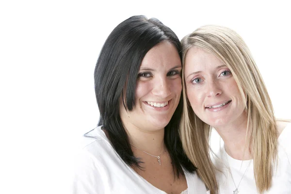 Headshot of two smiling young women — Stock Photo, Image