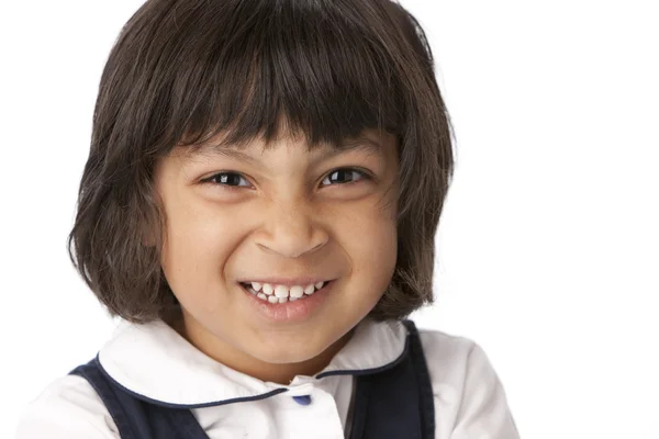 Headshot úsměvu smíšený závod holčička — Stock fotografie