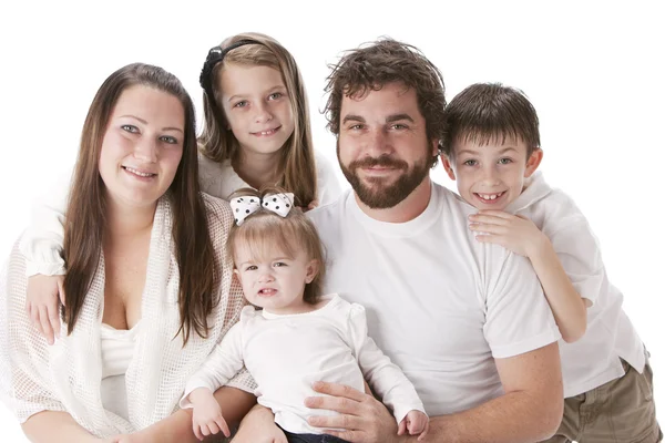 Waist up image of mother, father and children — Stock Photo, Image